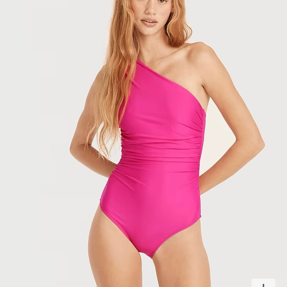 J. Crew Pink One-Shoulder Swim One Piece